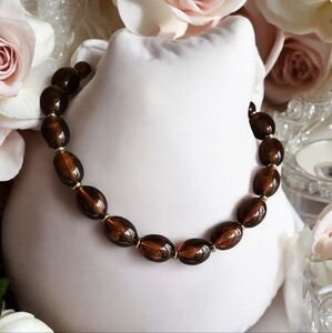 Vtg. Graduated Amber Lucite Necklace